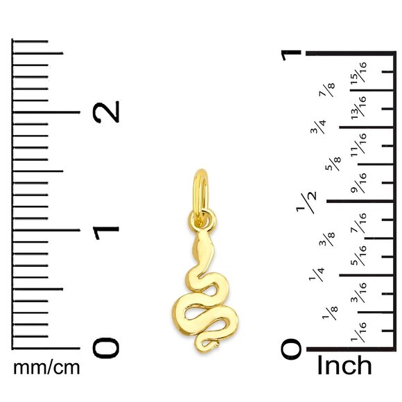 Solid 14k Gold Snake Charm with Jump Ring for Bracelet or Necklace - Picture 3 of 5